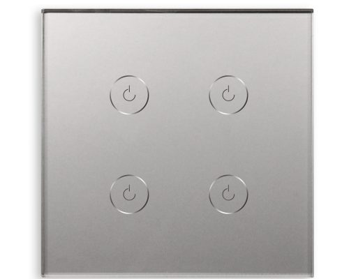 Bs00015 Panel Za Sm Switch Bseed Staklo 4 Gang Sivi